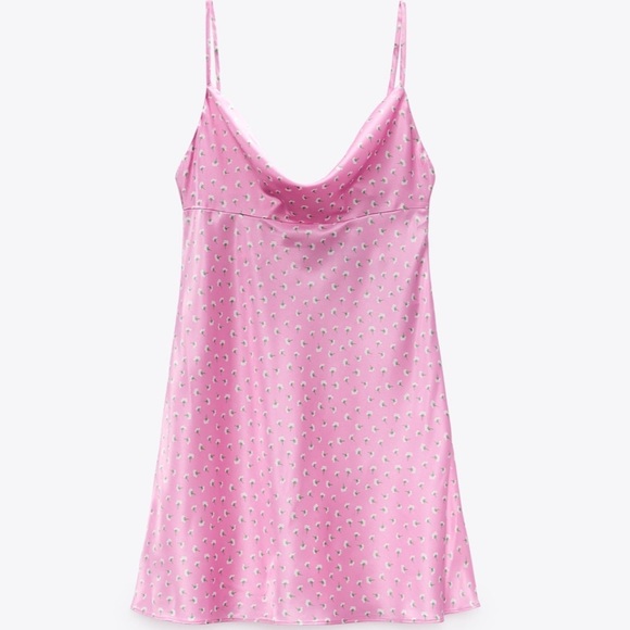 ZARA Satin Effect Floral Print Dress BNWT - Picture 7 of 8